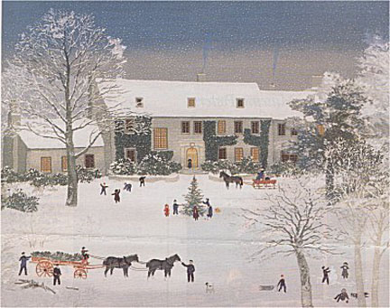 Michel Delacroix - Temps de Noel dans La Campagne - Limited Edition Lithograph