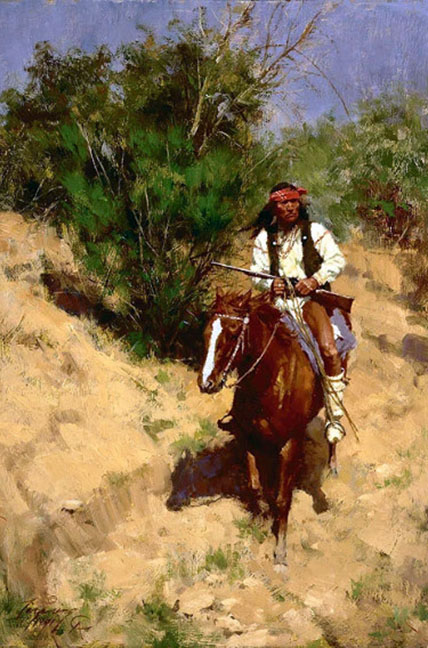 Howard Terpning - Apache Scout - Limited Edition Giclee on Canvas