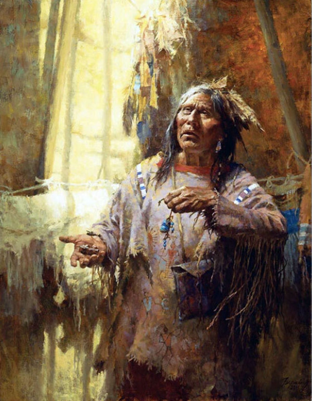 Howard Terpning - Calling the Buffalo - Limited Edition Giclee on Canvas