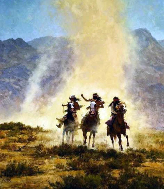 Howard Terpning - Chased by the Devil - Limited Edition Giclee on Canvas