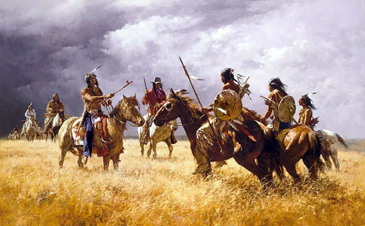 Howard Terpning - Coffee Coolers Meet the Hostiles - Limited Edition Giclee on Canvas