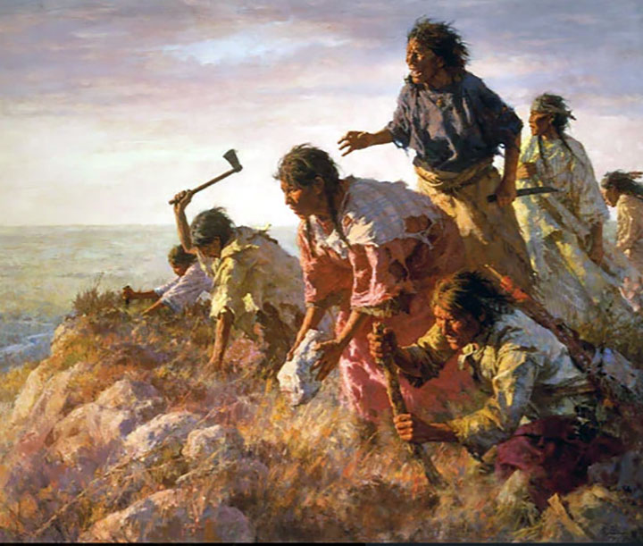 Howard Terpning - Digging In Sappa Creek - Limited Edition Lithograph