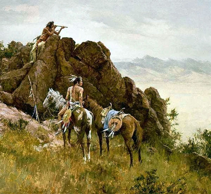 Howard Terpning - Far Seeing Glass - Limited Edition Giclee on Canvas