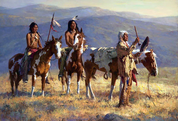 Howard Terpning - Grandfather Prays to Sun - Limited Edition Lithograph on Canvas