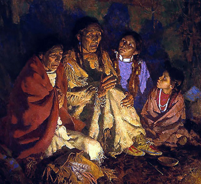 Howard Terpning - Grandfather Speaks - Limited Edition Lithograph on Canvas