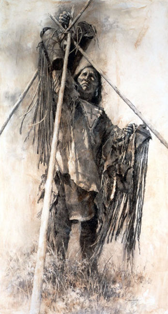 Howard Terpning - Guarding the Lodge - Limited Edition Lithograph