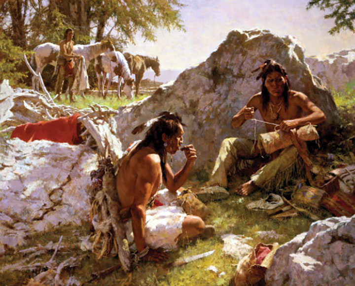 Howard Terpning - Hard Trails Wore Out More than Ponies - Limited Edition Giclee on Canvas