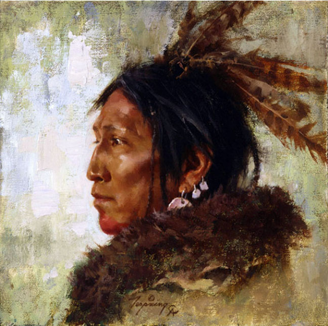 Howard Terpning - Hawk Feathers - Limited Edition Lithograph on Canvas
