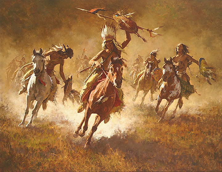 Howard Terpning - Mystic Power of the War Shield - Limited Edition Masterwork Giclee on Canvas