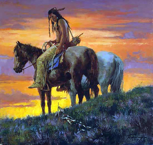 Howard Terpning - Sign Along the Trail - Limited Edition Lithograph on Canvas