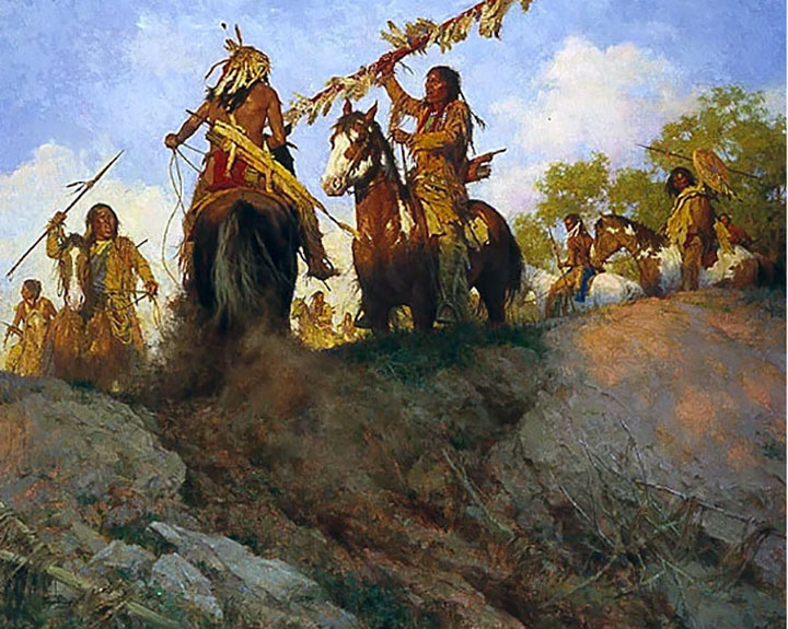 Howard Terpning - Sunset for the Comanche - Limited Edition Lithograph on Canvas