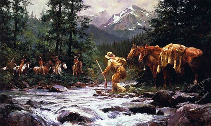 Howard Terpning - They Came From Nowhere - Limited Edition Giclee on Canvas