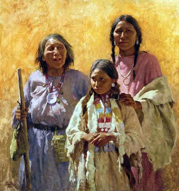 Howard Terpning - Three Generations - Limited Edition Giclee on Canvas