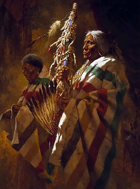 Howard Terpning - Thunderpipe and the Holy Man - Limited Edition Lithograph