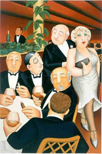 Beryl Cook - The Baron Entertain - Limited Edition Serigraph