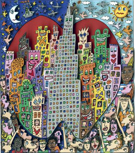 James Rizzi - The Big Apple Is Big On The Empire State Building - 3-D Limited Edition Serigraph