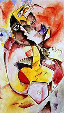 Alexandra Nechita - The Comedy Lover - Limited Edition Serigraph on Canvas