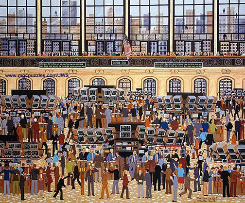 Jane Wooster Scott - The Dow Is Up - Limited Edition Serigraph
