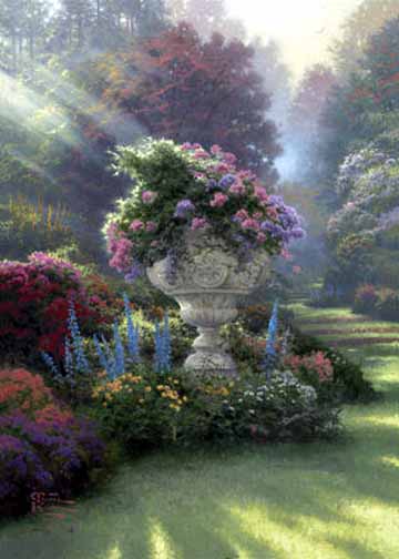 Thomas Kinkade - The Garden of Hope - Limited Edition Offset Lithograph on Canvas
