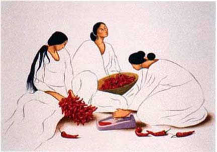 RC Gorman - The Gatherers, State II - Limited Edition Lithograph