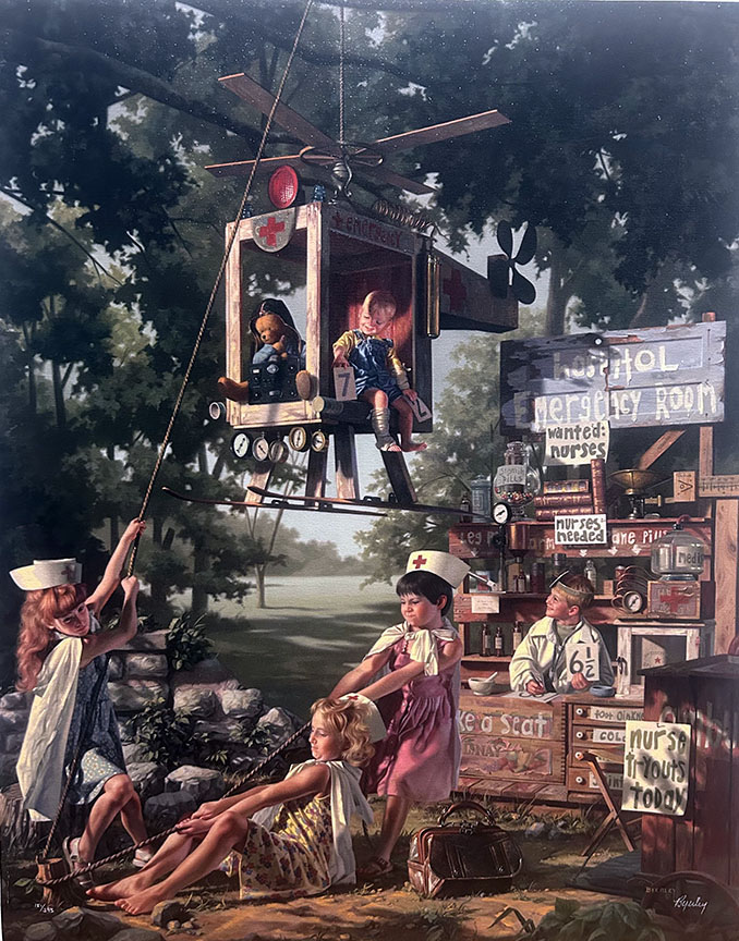 Herndon Fine Art offers authenticated Bob Byerley fine art, including rare limited edition prints, original oil paintings, and nostalgic Americana graphics.