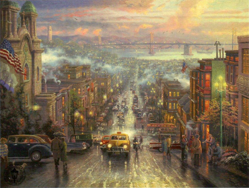 Thomas Kinkade - The Heart of San Francisco - Limited Edition Offset Lithograph on Canvas