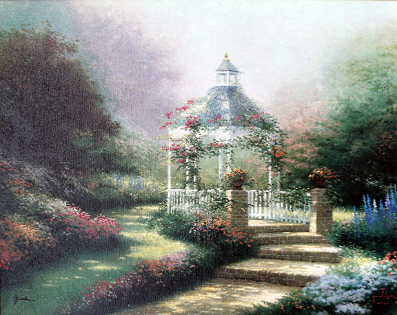 Thomas Kinkade - Hidden Gazebo - Limited Edition Offset Lithograph on Canvas