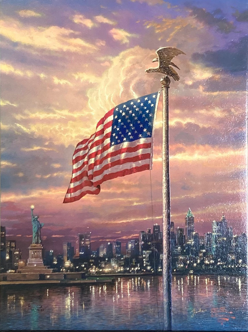 Thomas Kinkade - The Light of Freedom - Limited Edition Offset Lithograph on Canvas
