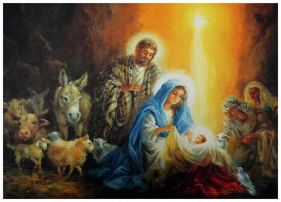 Eva Makk - The Nativity - Limited Edition Serigraph on Canvas 