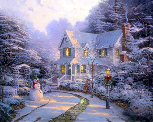 Thomas Kinkade - The Night Before Christmas - Limited Edition Offset Lithograph on Canvas