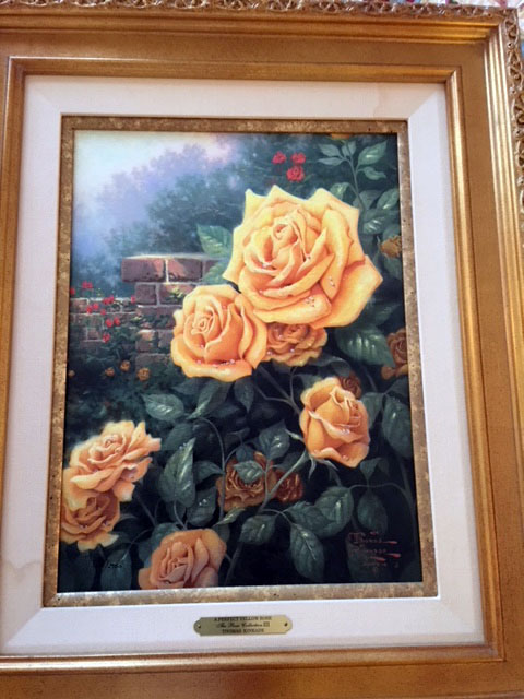 Thomas Kinkade - The Perfect Yellow Rose - Limited Edition Offset Lithograph on Canvas