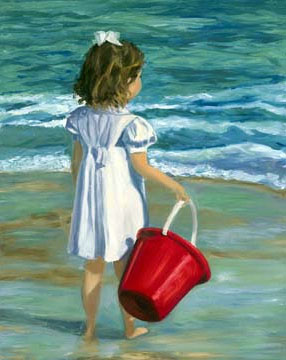 Jane Seymour - The Red Bucket - Limited Edition Giclee on Canvas
