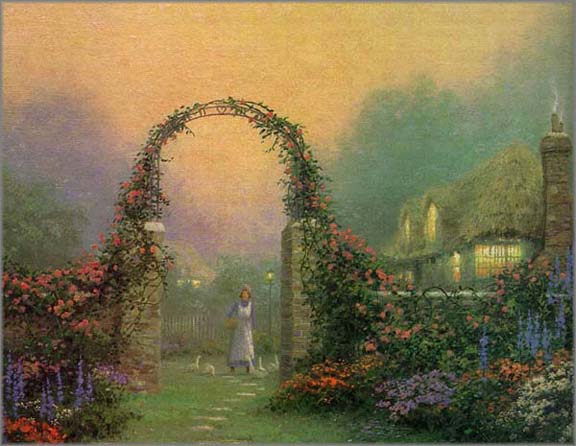 Thomas Kinkade - The Rose Arbor Cottage The Rose Collection - Limited Edition Offset Lithograph