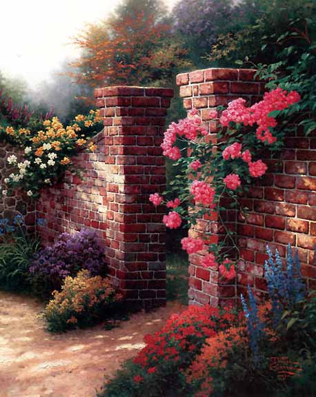 Thomas Kinkade - The Rose Arbor Cottage The Rose Collection - Limited Edition Offset Lithograph