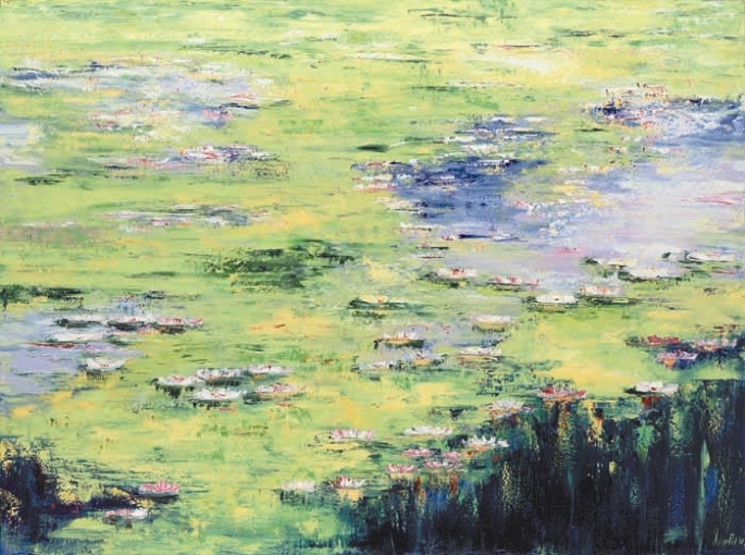 Jaline Pol - Silence Pervades the Waters of the Pond - Limited Edition Giclee on Canvas