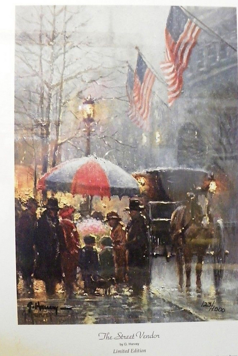 G Harvey - The Street Vendor - Limited Edition Lithograph
