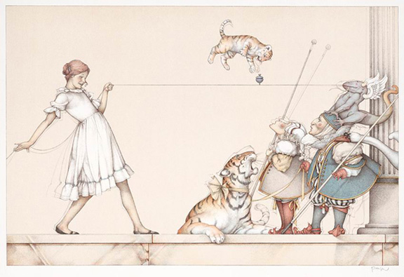 Michael Parkes - The String Game - Limited Edition Stone Lithograph