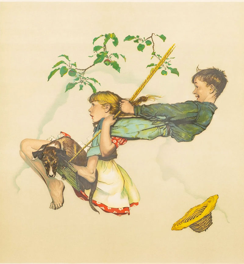 Norman Rockwell - The Swing - Limited Edition Collotype
