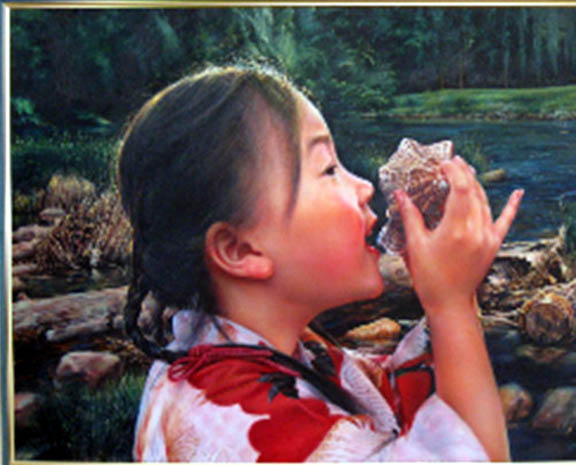 Wai Ming - The Water From Yosemite - Original Painting - Oil on Canvas