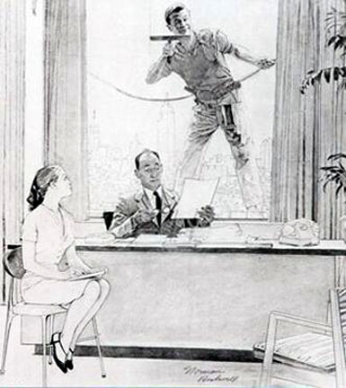 Norman Rockwell - The Window Washer - Limited Edition Lithograph