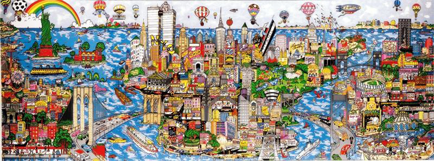 Charles Fazzino - The World Loves NYC - 3-D Limited Edition Serigraph