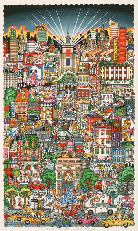 Charles Fazzino - There's Traffic 9 to 5 24 7 - 3-D Limited Edition Serigraph