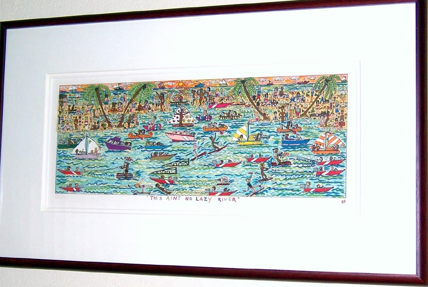 James Rizzi - This Ain'T No Lazy River - 3-D Limited Edition Serigraph