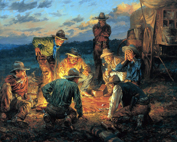 Andy Thomas - Cowboy Craps - Limited Edition Giclee on Canvas