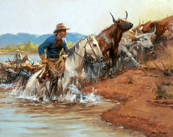 Andy Thomas - River Crossing - Limited Edition Giclee on Canvas