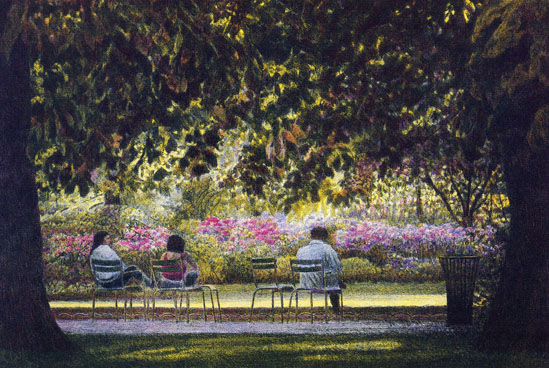 Harold Altman - Three Seated People - Limited Edition Lithograph