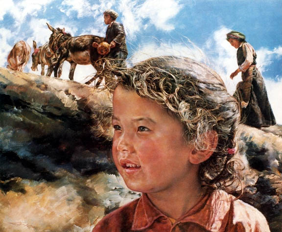 Wai Ming - Tibetan Girl - Limited Edition Lithograph