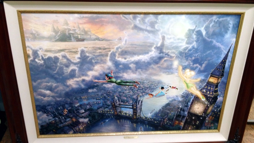 Thomas Kinkade - Tinker Bell and Peter Pan Fly to Neverland - Limited Edition Giclee on Canvas