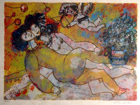 Theo Tobiasse - Daphne Et Chloe - Limited Edition Lithograph