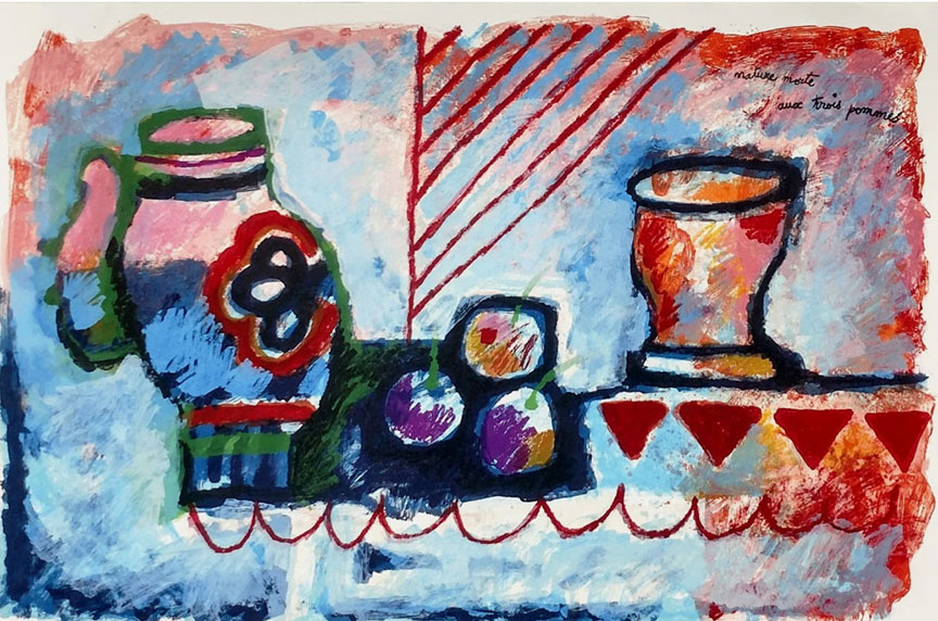 Theo Tobiasse - Nature Morte aux Trois Pommes